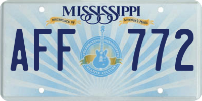 MS license plate AFF772