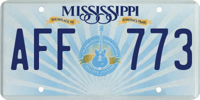 MS license plate AFF773