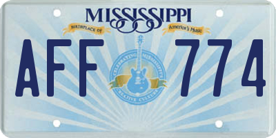 MS license plate AFF774