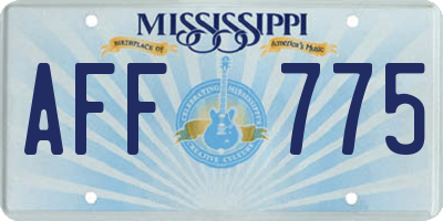 MS license plate AFF775