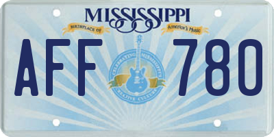 MS license plate AFF780