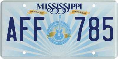 MS license plate AFF785