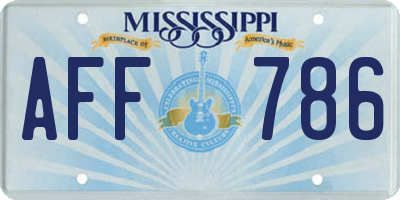 MS license plate AFF786