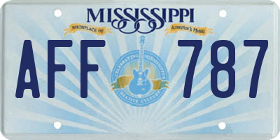 MS license plate AFF787