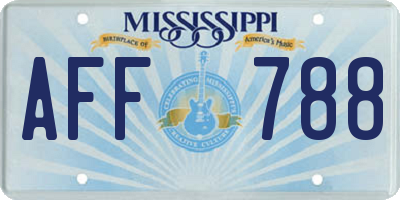 MS license plate AFF788