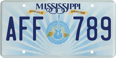 MS license plate AFF789