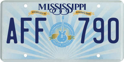 MS license plate AFF790