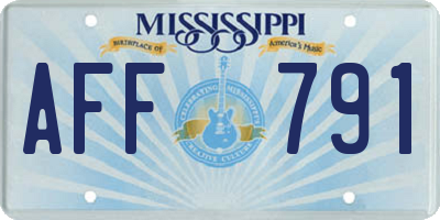 MS license plate AFF791