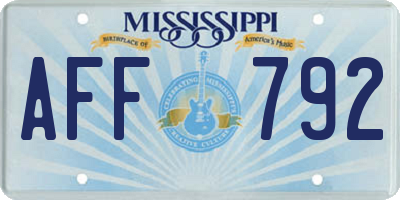 MS license plate AFF792