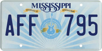MS license plate AFF795