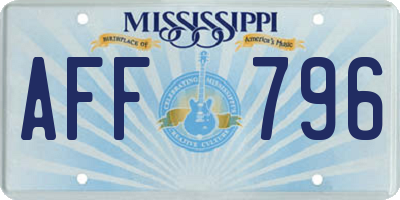 MS license plate AFF796
