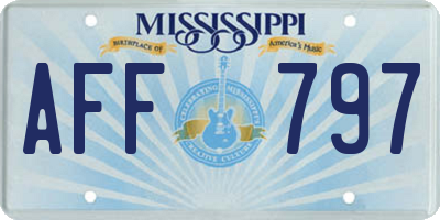MS license plate AFF797