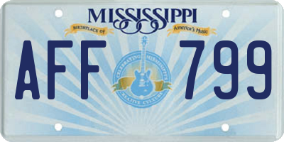 MS license plate AFF799