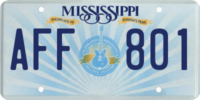 MS license plate AFF801