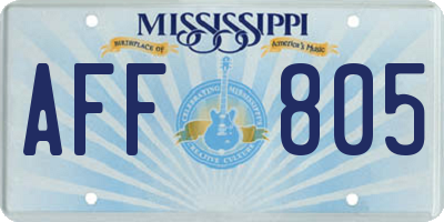 MS license plate AFF805
