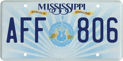 MS license plate AFF806