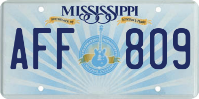 MS license plate AFF809
