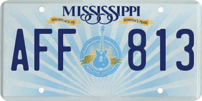 MS license plate AFF813
