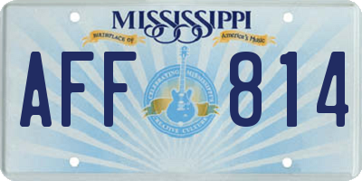 MS license plate AFF814