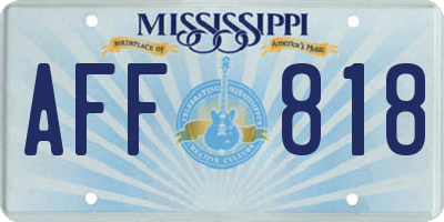 MS license plate AFF818