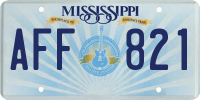MS license plate AFF821