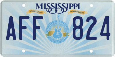 MS license plate AFF824