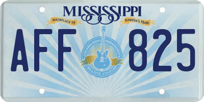 MS license plate AFF825