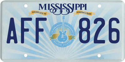 MS license plate AFF826