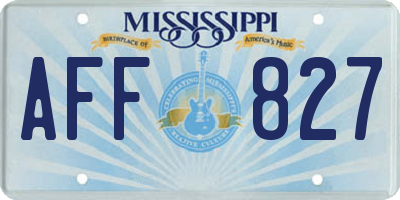 MS license plate AFF827