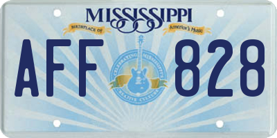 MS license plate AFF828