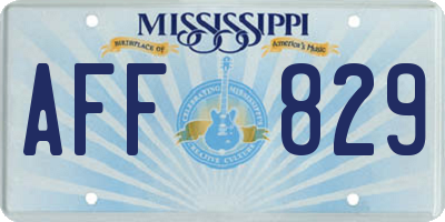 MS license plate AFF829