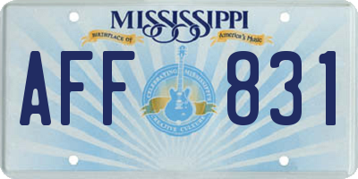 MS license plate AFF831