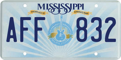 MS license plate AFF832