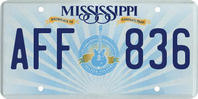 MS license plate AFF836