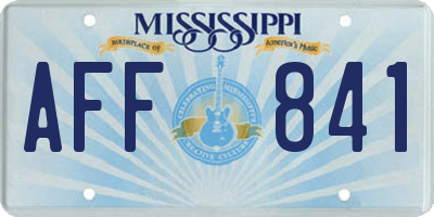MS license plate AFF841