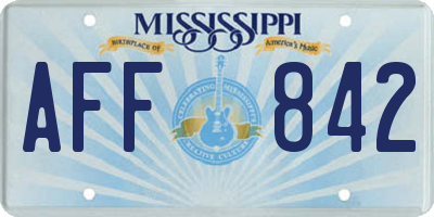 MS license plate AFF842