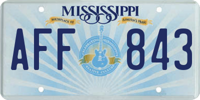 MS license plate AFF843