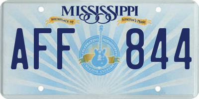 MS license plate AFF844