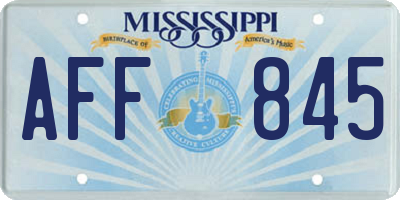 MS license plate AFF845
