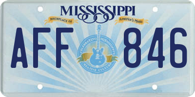 MS license plate AFF846