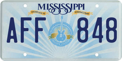 MS license plate AFF848