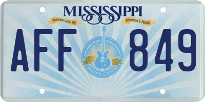 MS license plate AFF849
