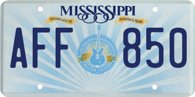MS license plate AFF850