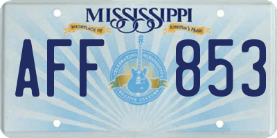 MS license plate AFF853