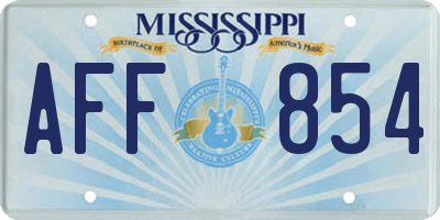 MS license plate AFF854