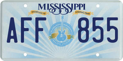 MS license plate AFF855