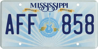 MS license plate AFF858