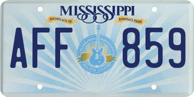 MS license plate AFF859