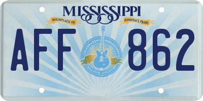 MS license plate AFF862