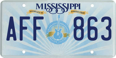 MS license plate AFF863